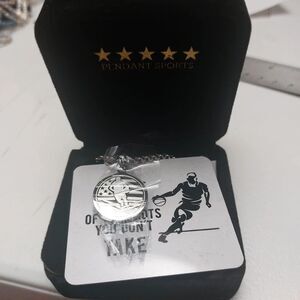 Pendant Sports Basketball Themed Two Tone Pendant Stainless Steel Necklace